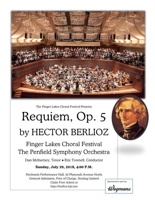 Finger Lakes Choral Festival presents REQUIEM, Op. 5, by Hector Berlioz