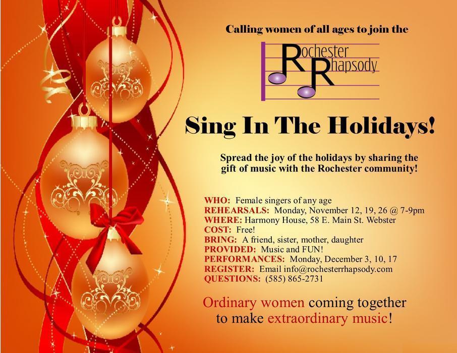 Sing In The Holidays - Community Holiday Chorus for Women