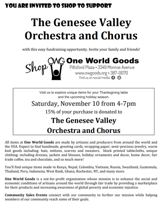 GVOC Fundraising Event at One World Goods